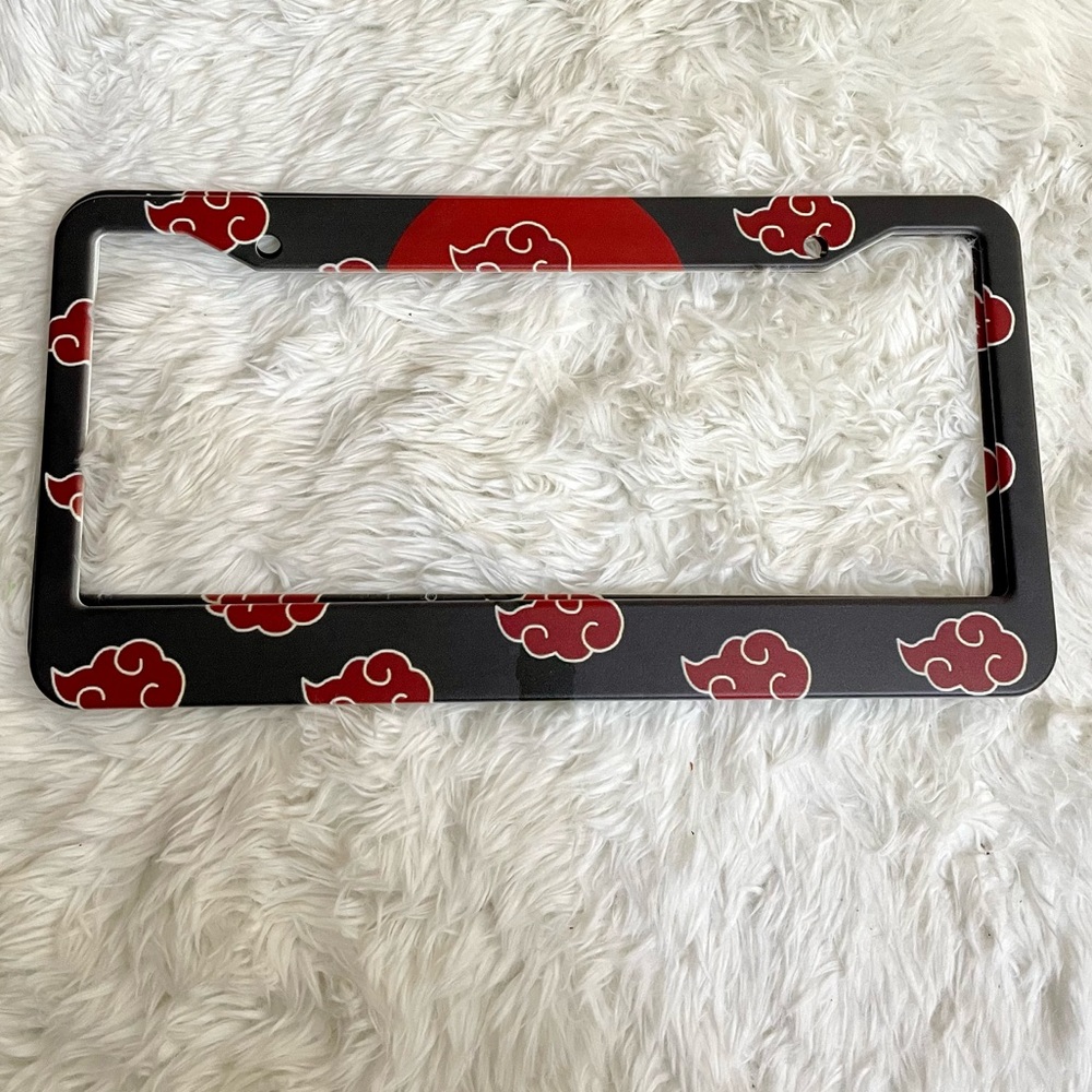 Naruto Anime Akatsuki Red Cloud License Plate Cover Frame